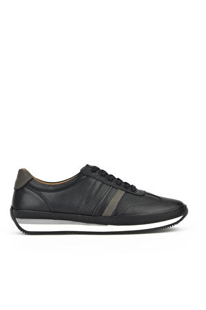 Ziya, Erkek Hakiki Deri Sneaker 1311002 060 Siyah