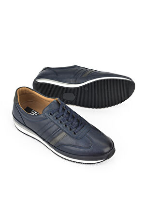 Ziya, Erkek Hakiki Deri Sneaker 1311002 060 Lacivert