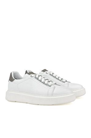 Ziya, Erkek Hakiki Deri Sneaker 1331026Z2049 Beyaz