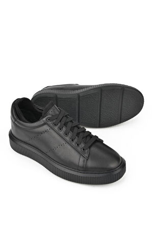 Ziya, Erkek Hakiki Deri Sneaker 1331026Z105 Siyah