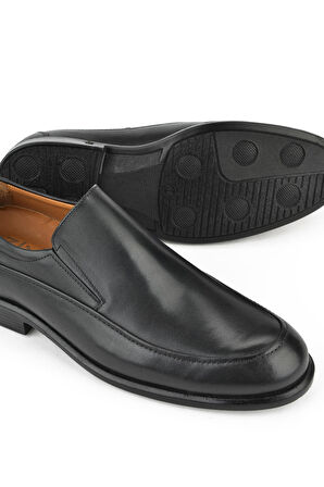 Ziya, Erkek Hakiki Deri Büyük Numara Konfor Ayakkabı 133745Z1325 Siyah