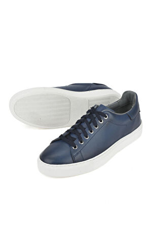 Ziya, Erkek Hakiki Deri Sneaker 1411026Z010 Mavi