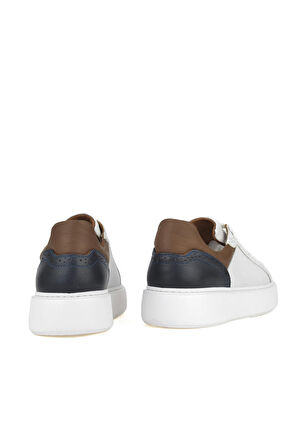 Ziya, Erkek Hakiki Deri Sneaker 1411026ZH88 Beyaz