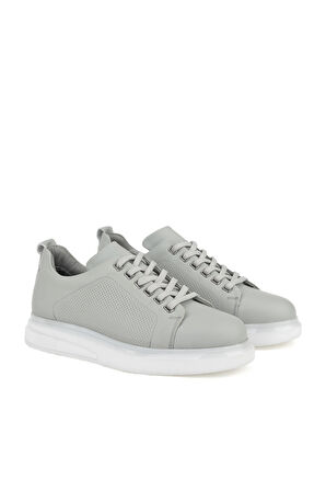 Ziya, Erkek Hakiki Deri Sneaker 1411026Z865 Gri