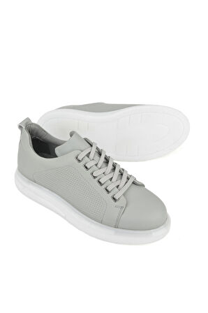 Ziya, Erkek Hakiki Deri Sneaker 1411026Z865 Gri