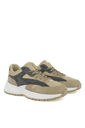 Ziya, Erkek Hakiki Deri Sneaker 14150Z0009 Bej
