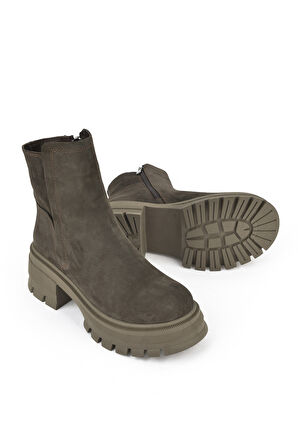 Ziya, Kadın Hakiki Deri Bot 143359Z6152 Koyu Kahve