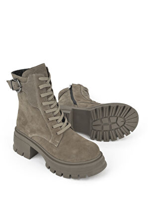 Ziya, Kadın Hakiki Deri Bot 143359Z6162 Vizon