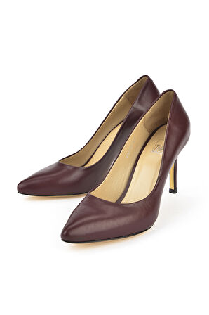 Ziya, Kadın Hakiki Deri Topuklu Ayakkabı 1431030Z4292 Bordo
