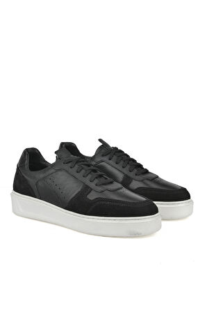 Ziya, Erkek Hakiki Deri Sneaker 1431026Z950 Siyah