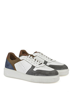 Ziya, Erkek Hakiki Deri Sneaker 1431026Z950 Beyaz