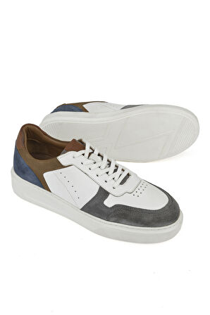 Ziya, Erkek Hakiki Deri Sneaker 1431026Z950 Beyaz