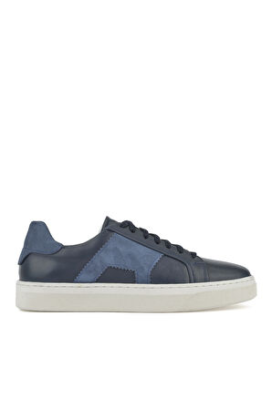 Ziya, Erkek Hakiki Deri Sneaker 1431026Z205 Lacivert