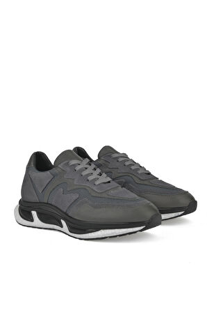 Ziya, Erkek Hakiki Deri Sneaker 1431042Z8120 Gri