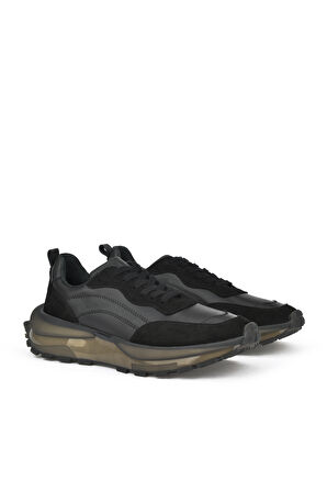 Ziya, Erkek Hakiki Deri Sneaker 1431042Z7015 Siyah