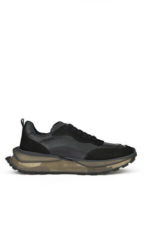Ziya, Erkek Hakiki Deri Sneaker 1431042Z7015 Siyah