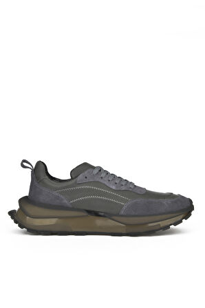 Ziya, Erkek Hakiki Deri Sneaker 1431042Z7015 Gri
