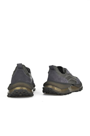 Ziya, Erkek Hakiki Deri Sneaker 1431042Z7015 Gri