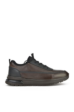 Ziya, Erkek Hakiki Deri Sneaker 1431024Z5404 Kahve