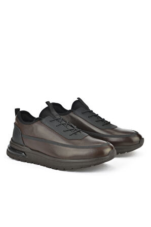 Ziya, Erkek Hakiki Deri Sneaker 1431024Z5404 Kahve