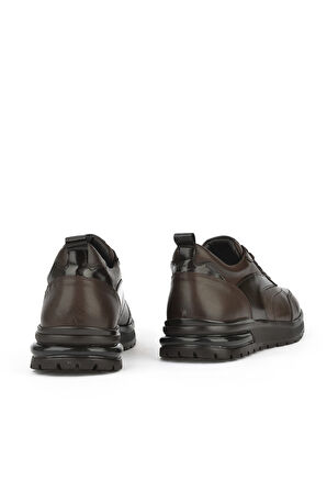 Ziya, Erkek Hakiki Deri Sneaker 1431024Z5400 Kahve