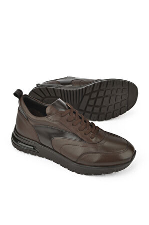 Ziya, Erkek Hakiki Deri Sneaker 1431024Z5400 Kahve