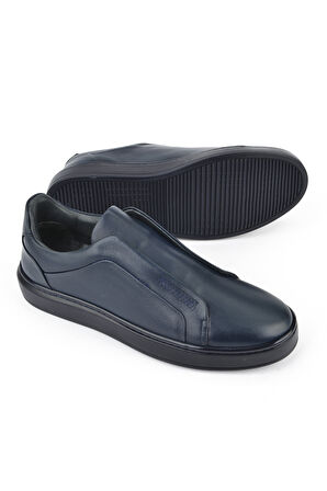 Ziya, Erkek Hakiki Deri Sneaker 143983Z060 Lacivert