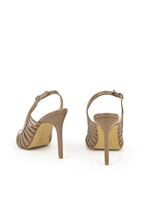 Ziya, Kadın Hakiki Deri Topuklu Ayakkabı 1511030Z2532 Koyu Bej