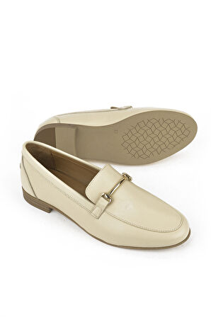 Ziya, Hakiki Deri Kadın Ayakkabı 1511033Z483083 Krem