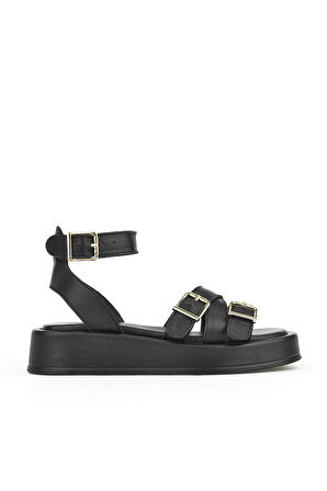 Ziya, Hakiki Deri Kadın Sandalet 1511033Z23029 Siyah