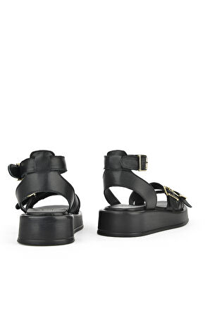 Ziya, Hakiki Deri Kadın Sandalet 1511033Z23029 Siyah