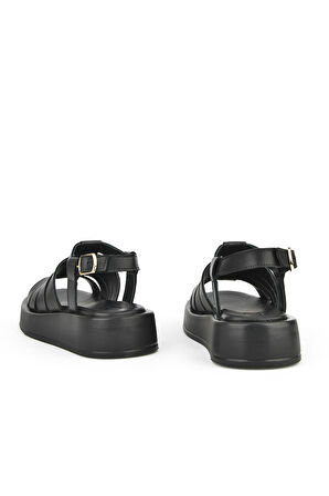 Ziya, Hakiki Deri Kadın Sandalet 1511033Z23069 Siyah