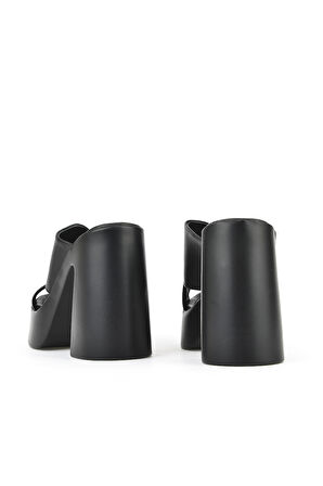 Ziya, Kadın Hakiki Deri Topuklu Terlik 151992Z66001 Siyah