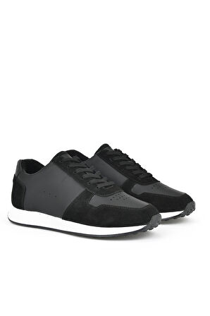 Ziya, Erkek Hakiki Deri Sneaker 143423Z93 Siyah