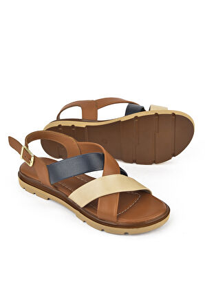 Ziya, Kadın Hakiki Deri Sandalet 1511032Z8302 Taba