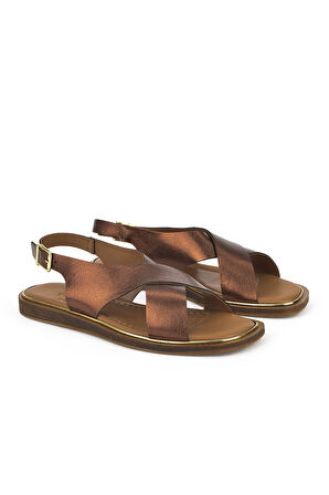 Ziya, Kadın Hakiki Deri Sandalet 1511032Z11500 Bronz
