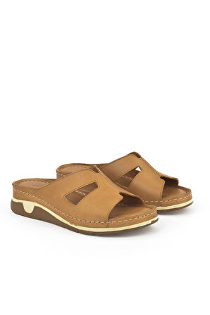 Ziya, Kadın Hakiki Deri Terlik 1511008Z23 Taba