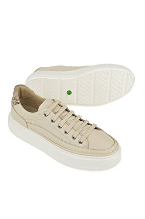 Ziya, Kadın Hakiki Deri Sneaker 1511035Z6200 Krem