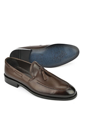 Ziya, Erkek Hakiki Deri Klasik Ayakkabı 1511027Z206 Kahve