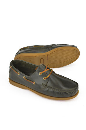 Ziya, Erkek Hakiki Deri Ayakkabı 1511007ZD1001 Haki