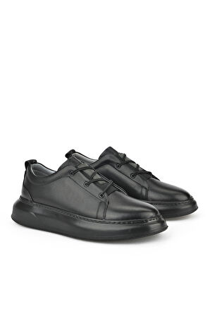 Ziya, Erkek Hakiki Deri Sneaker 151987Z133 Siyah