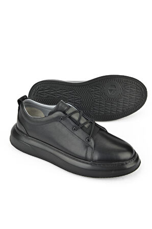 Ziya, Erkek Hakiki Deri Sneaker 151987Z133 Siyah