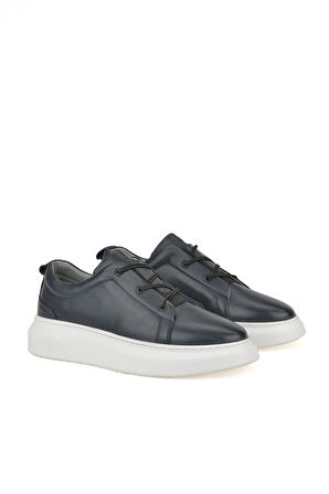Ziya, Erkek Hakiki Deri Sneaker 151987Z133 Lacivert