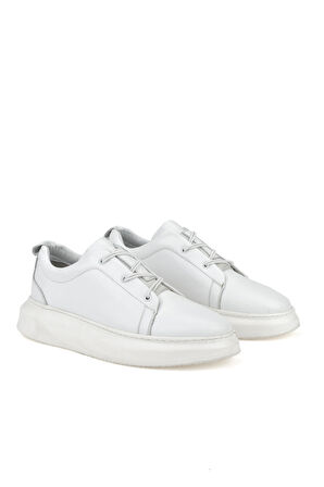 Ziya, Erkek Hakiki Deri Sneaker 151987Z133 Beyaz