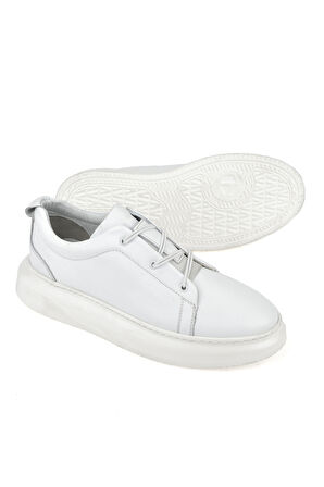 Ziya, Erkek Hakiki Deri Sneaker 151987Z133 Beyaz