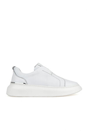 Ziya, Erkek Hakiki Deri Sneaker 151987Z026 Beyaz