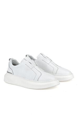 Ziya, Erkek Hakiki Deri Sneaker 151987Z026 Beyaz