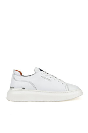 Ziya, Erkek Hakiki Deri Sneaker 151987Z024 Beyaz