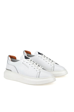 Ziya, Erkek Hakiki Deri Sneaker 151987Z024 Beyaz