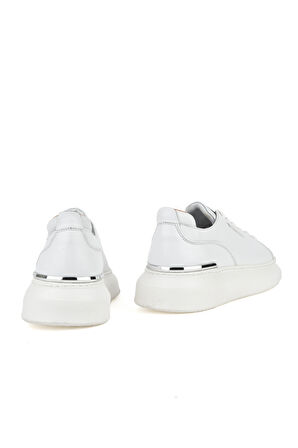Ziya, Erkek Hakiki Deri Sneaker 151987Z024 Beyaz